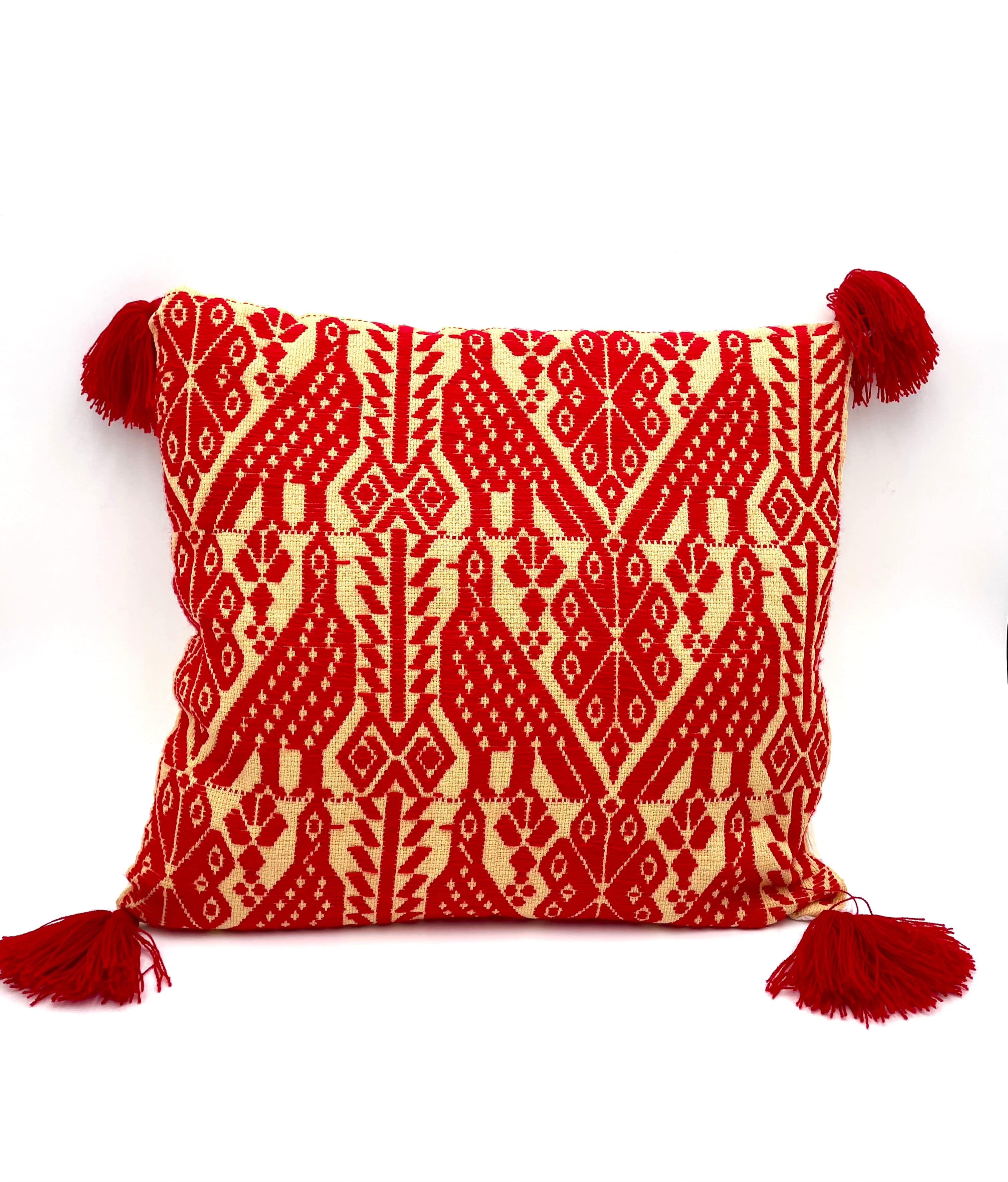 Mexoul Red Bird Embroidered cushions