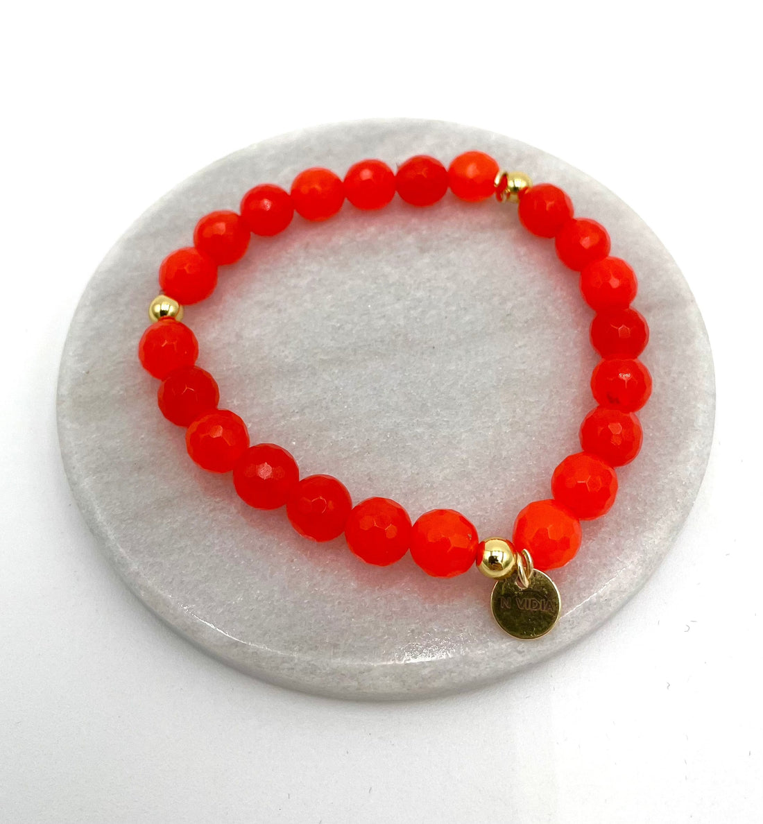 Mexoul Red Handmade Natural Stone Bracelet