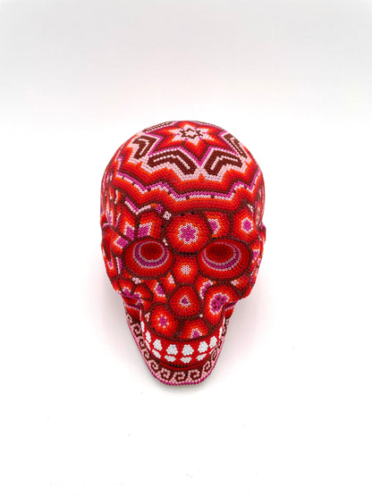 Mexoul RED Huichol art skull