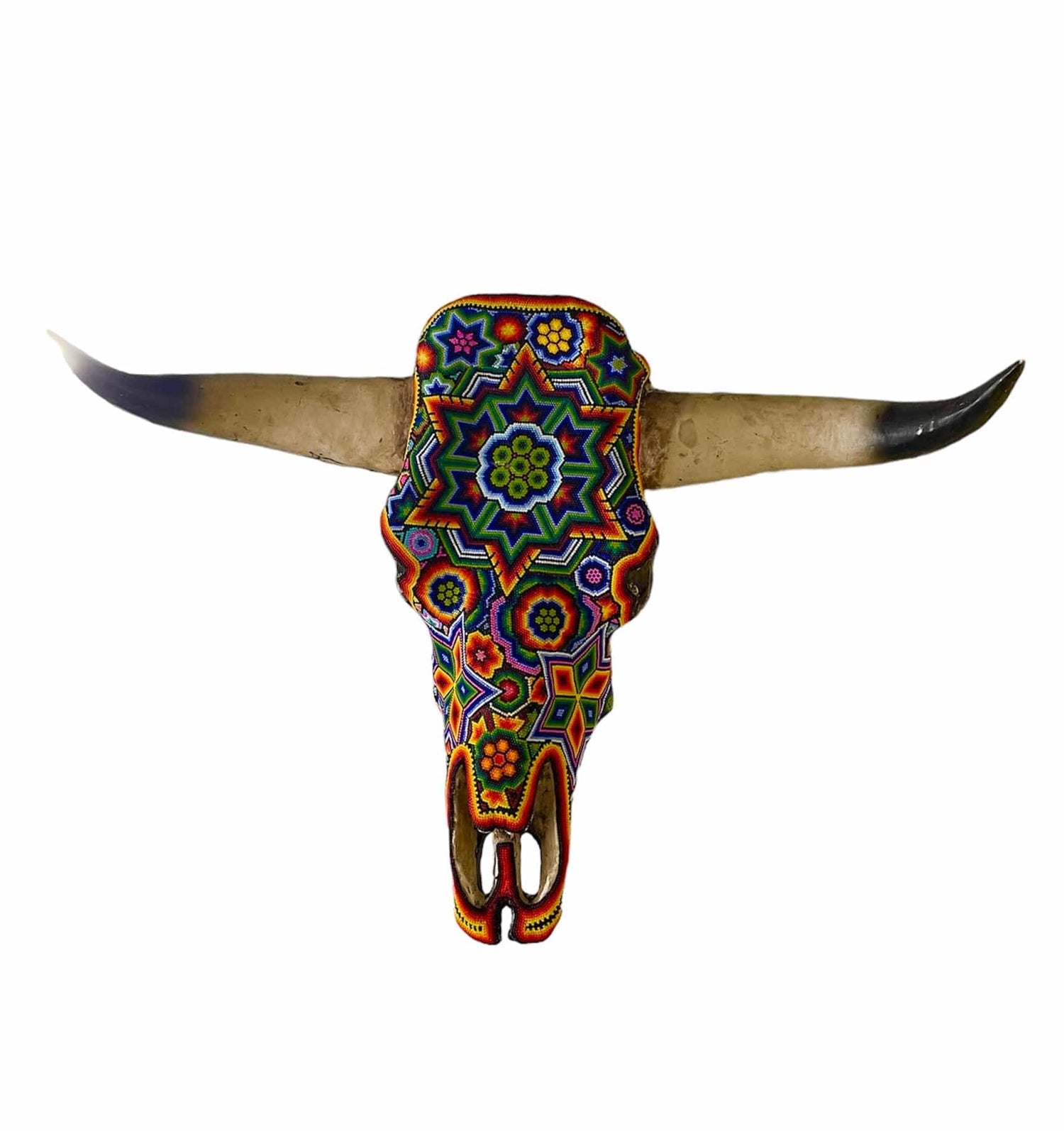 Mexoul STAR FLOWER Huichol art ox head