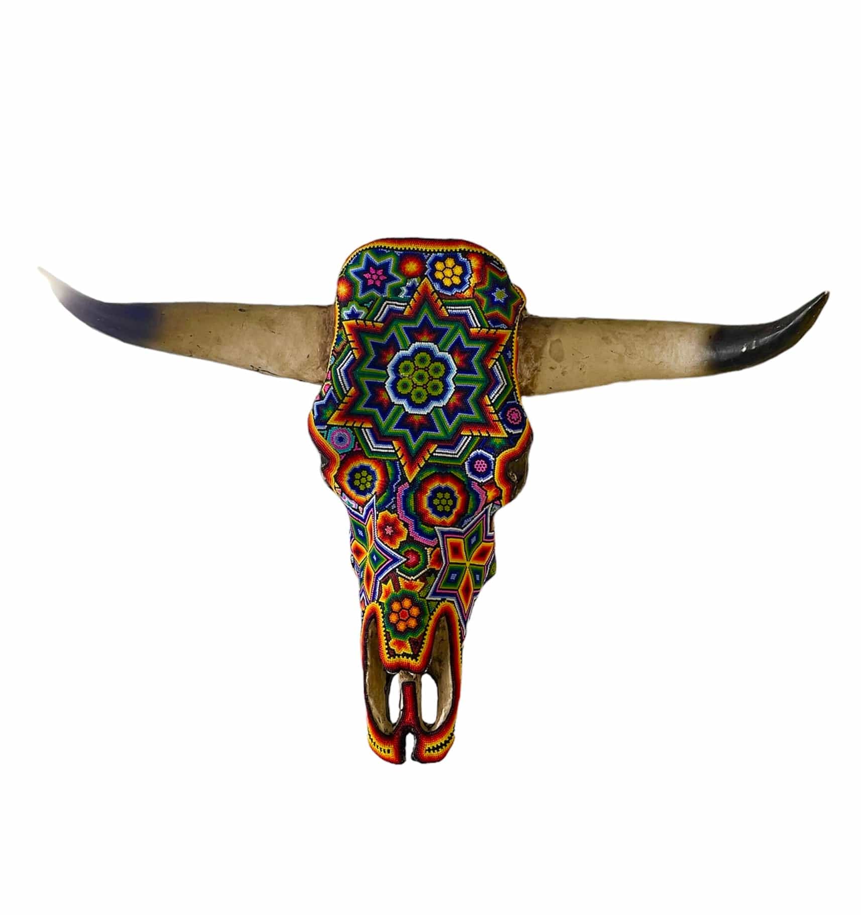 Mexoul STAR FLOWER Huichol art ox head