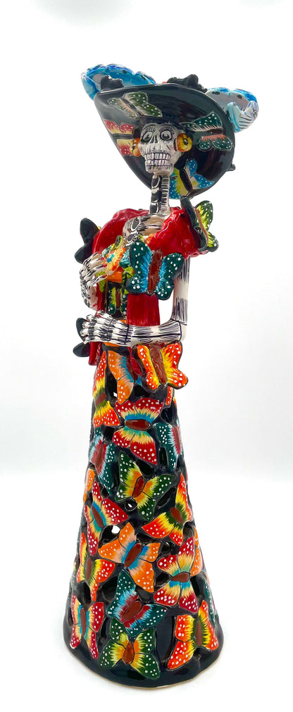 Mexoul Talavera catrina with colored butterflies dress