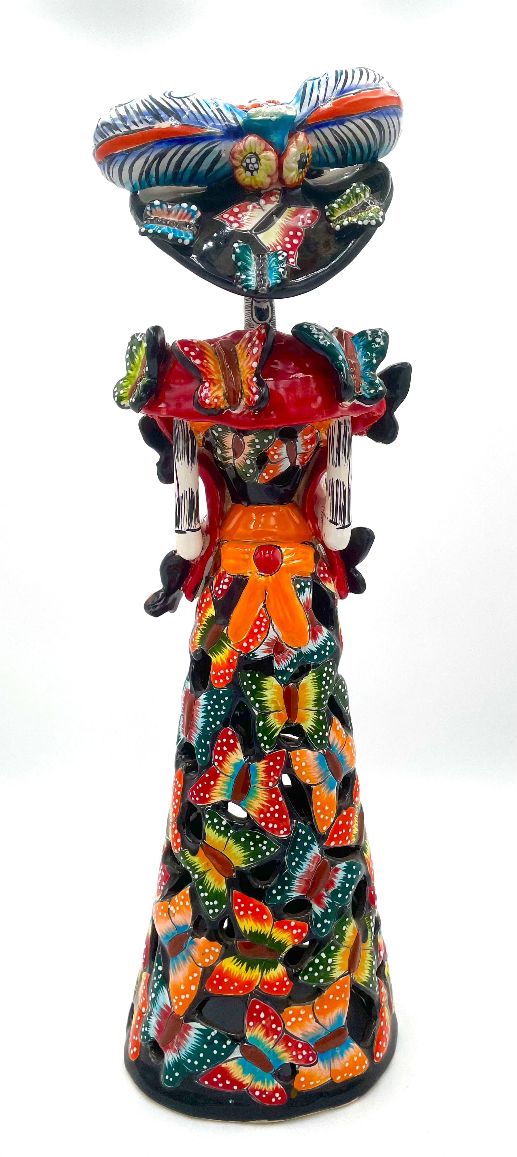 Mexoul Talavera catrina with colored butterflies dress