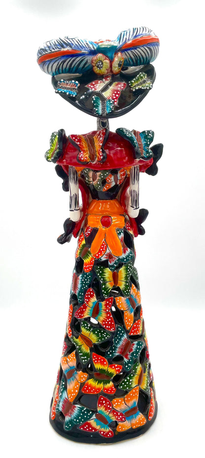 Mexoul Talavera catrina with colored butterflies dress
