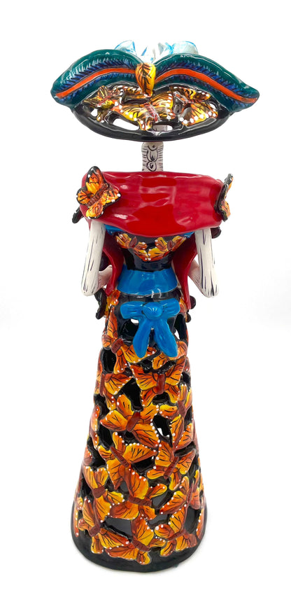 Mexoul Talavera catrina with monarch butterflies dress