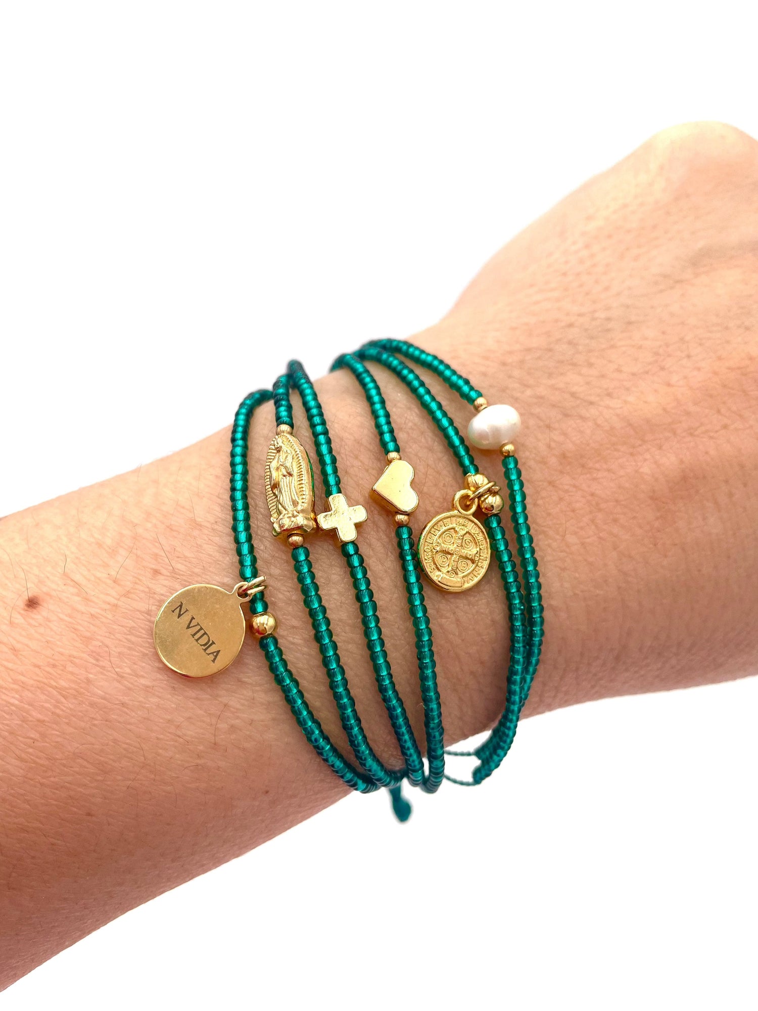 Mexoul Turquoise Handmade beaded 7 stran bracelet