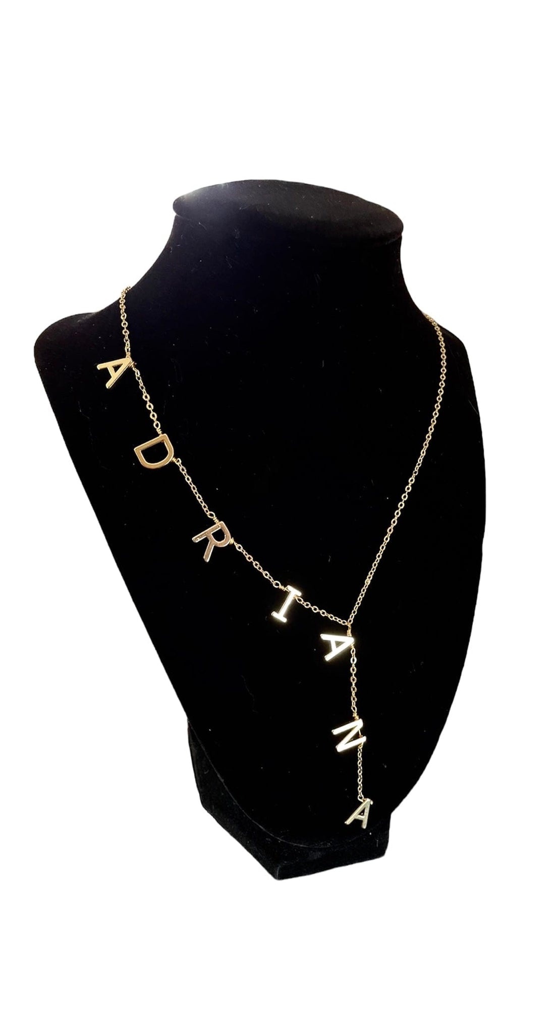 Mexoul Vertical Custom gold plated Letter necklace FROM 6 TO 7 LETTERS