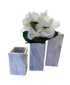 Mexoul White Marble 3 Square vase set
