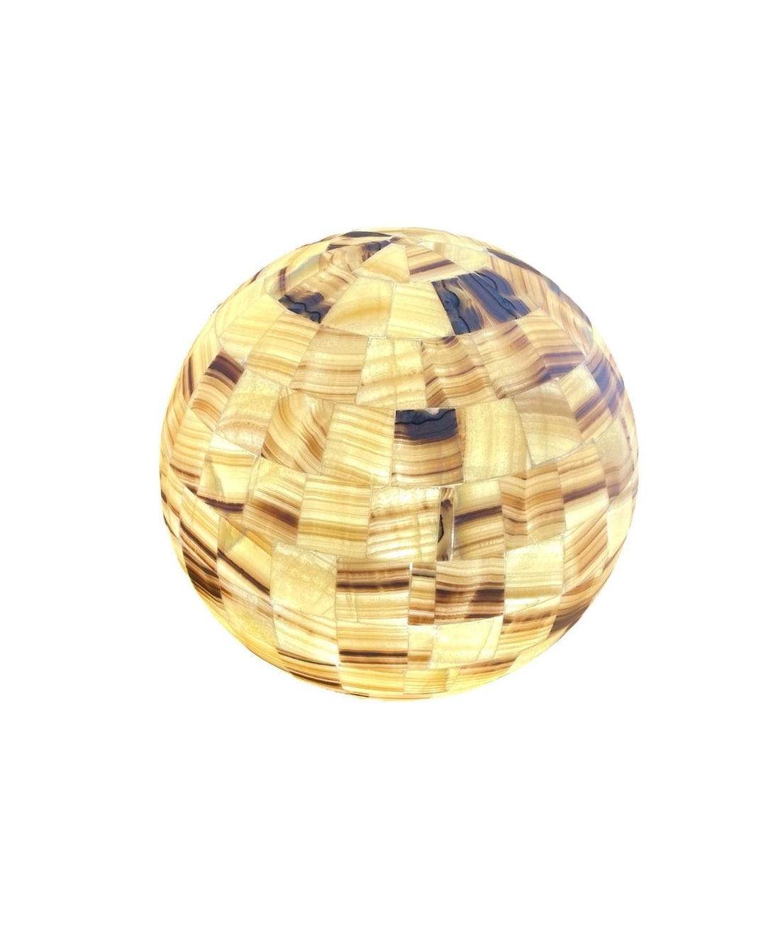 Mexoul White with Brown Onyx sphere lamp (L)