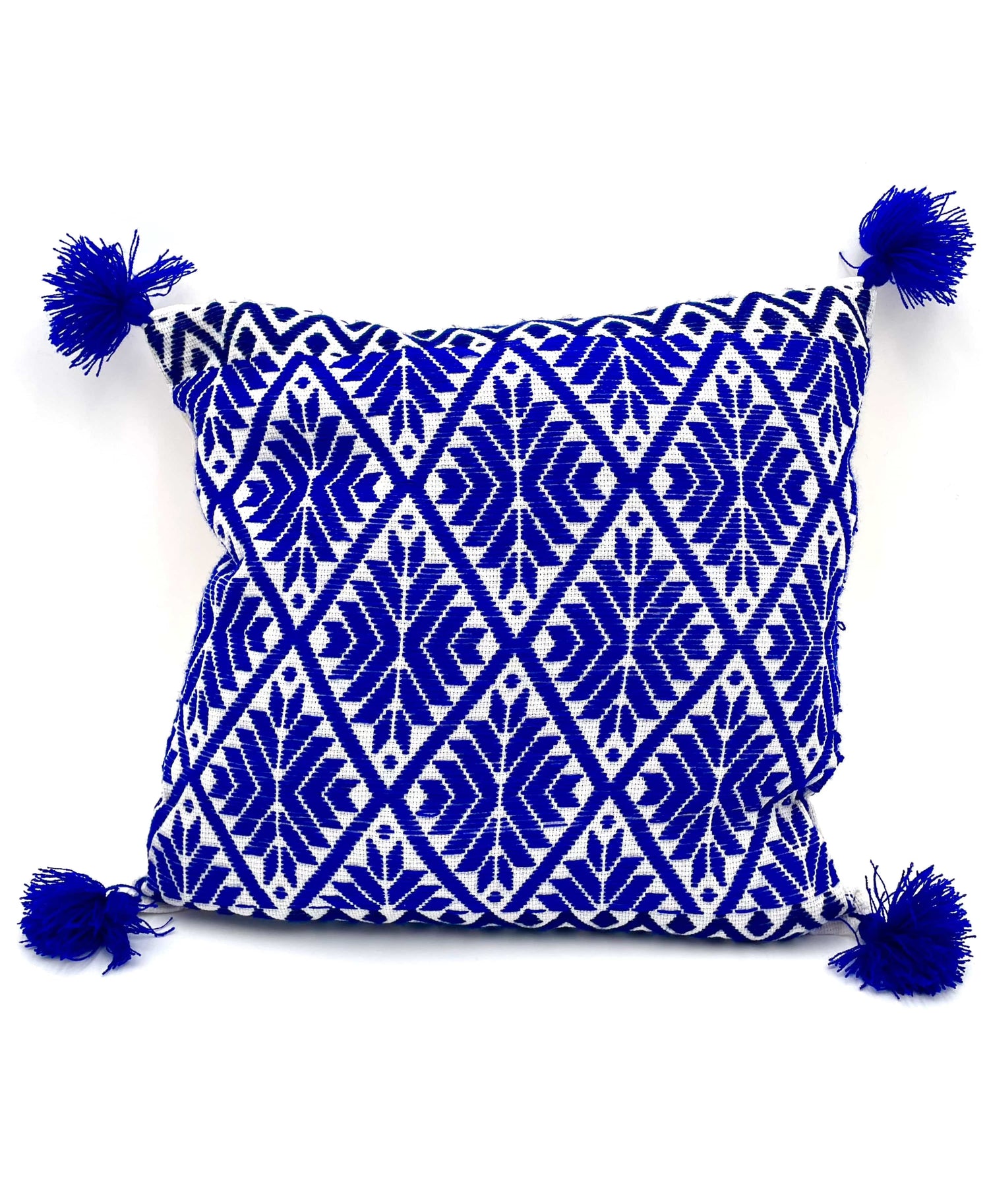 Mexoul White with Royal Blue Embroidered cushions
