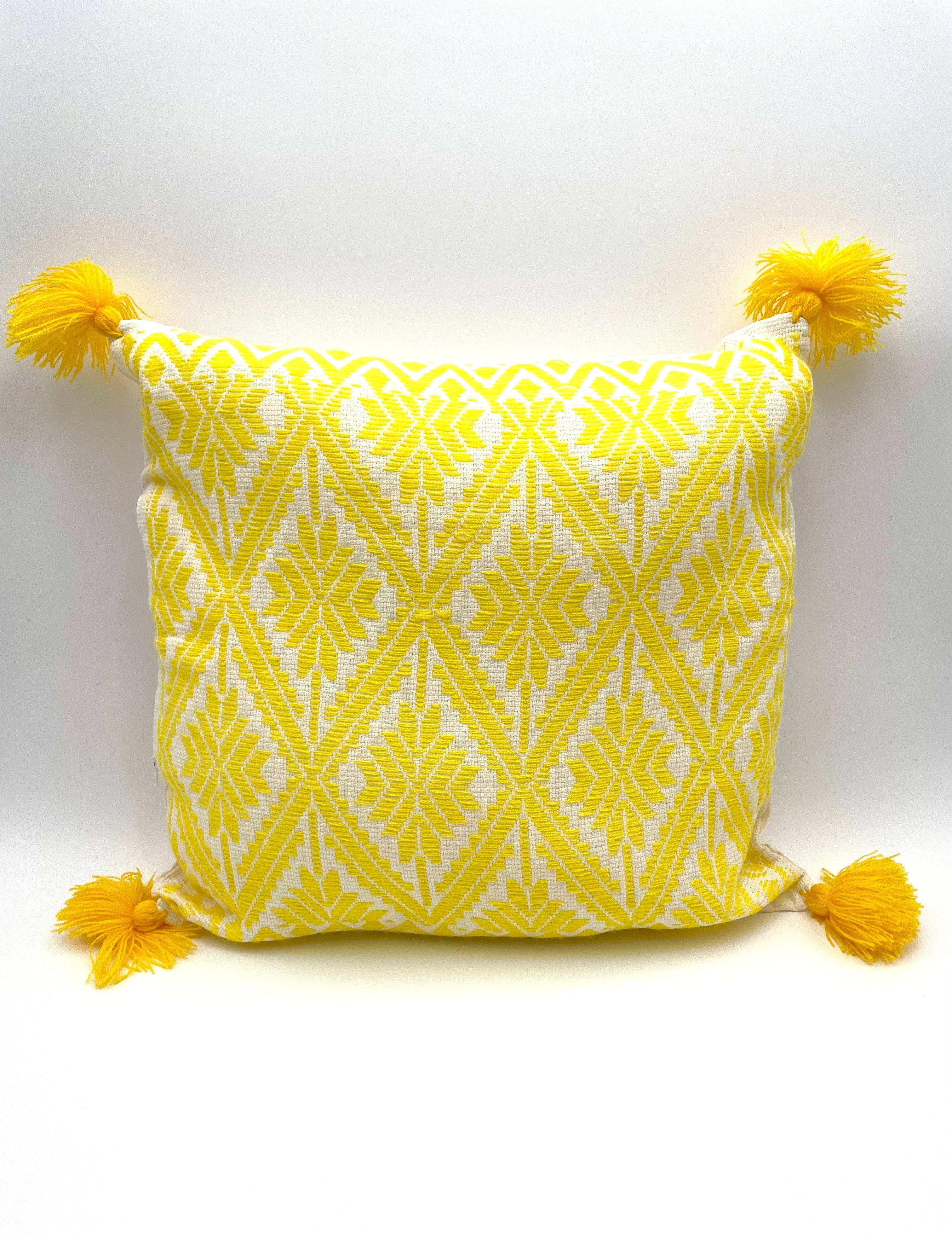 Mexoul Yellow Embroidered cushions