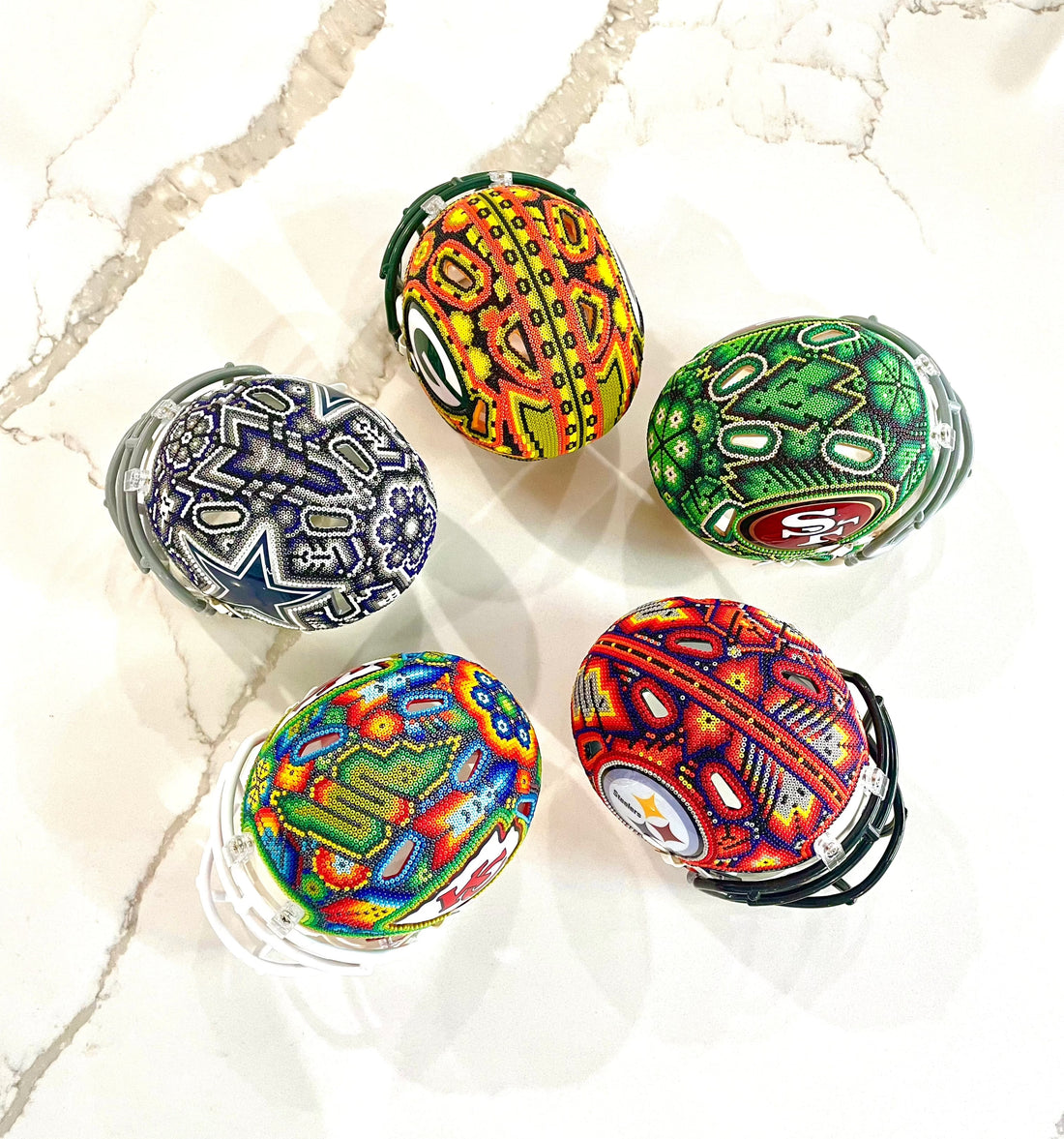 Mexoul Your favorite NFL TEAM HUICHOL ART DECORATED  helmet