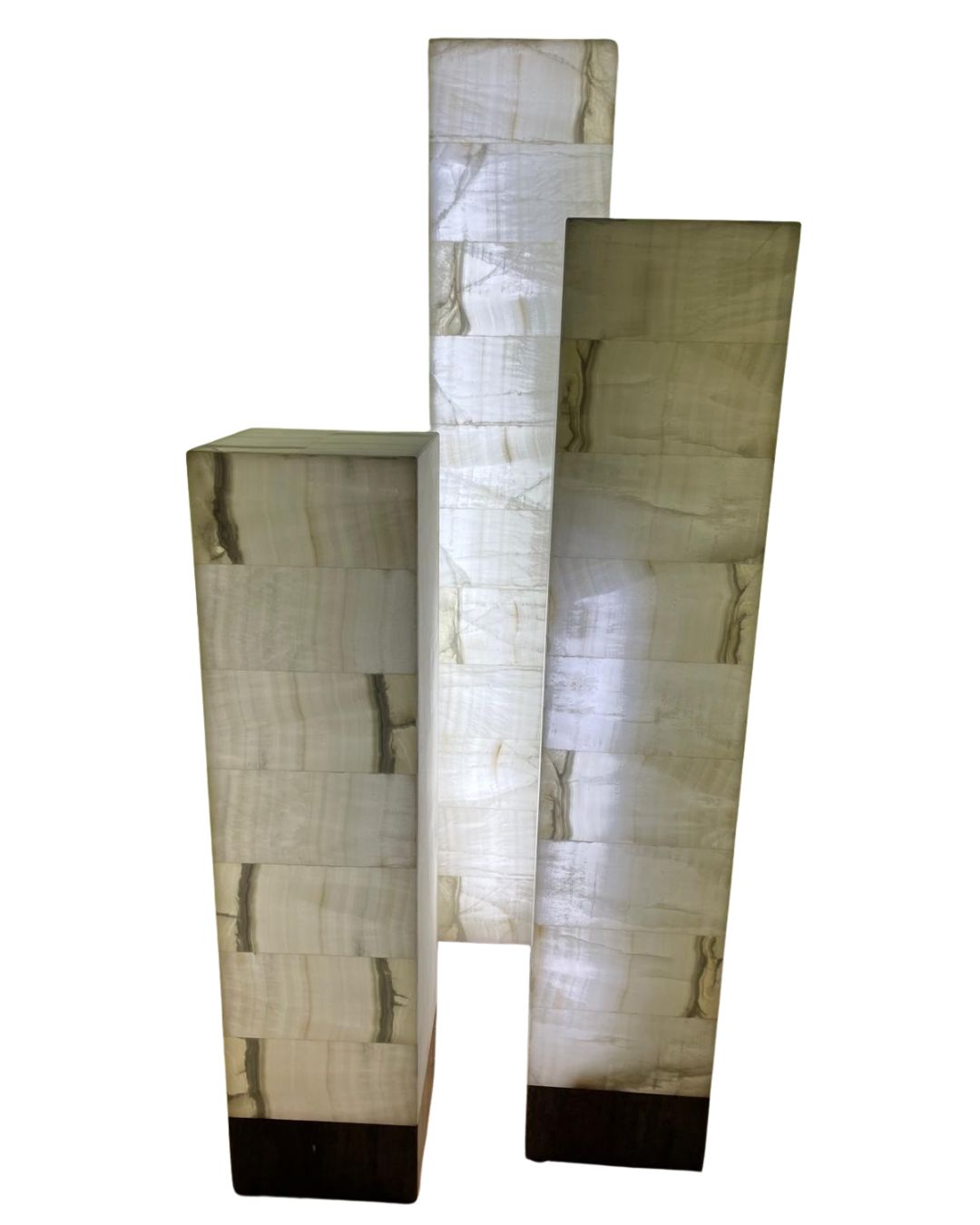 Dawn Beige Onyx Lamp Set (3 Pieces) – Handcrafted Natural Stone Lighting